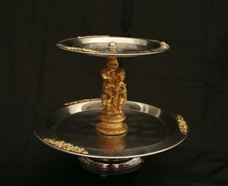 Gold trim 2 tier Tray $15.00